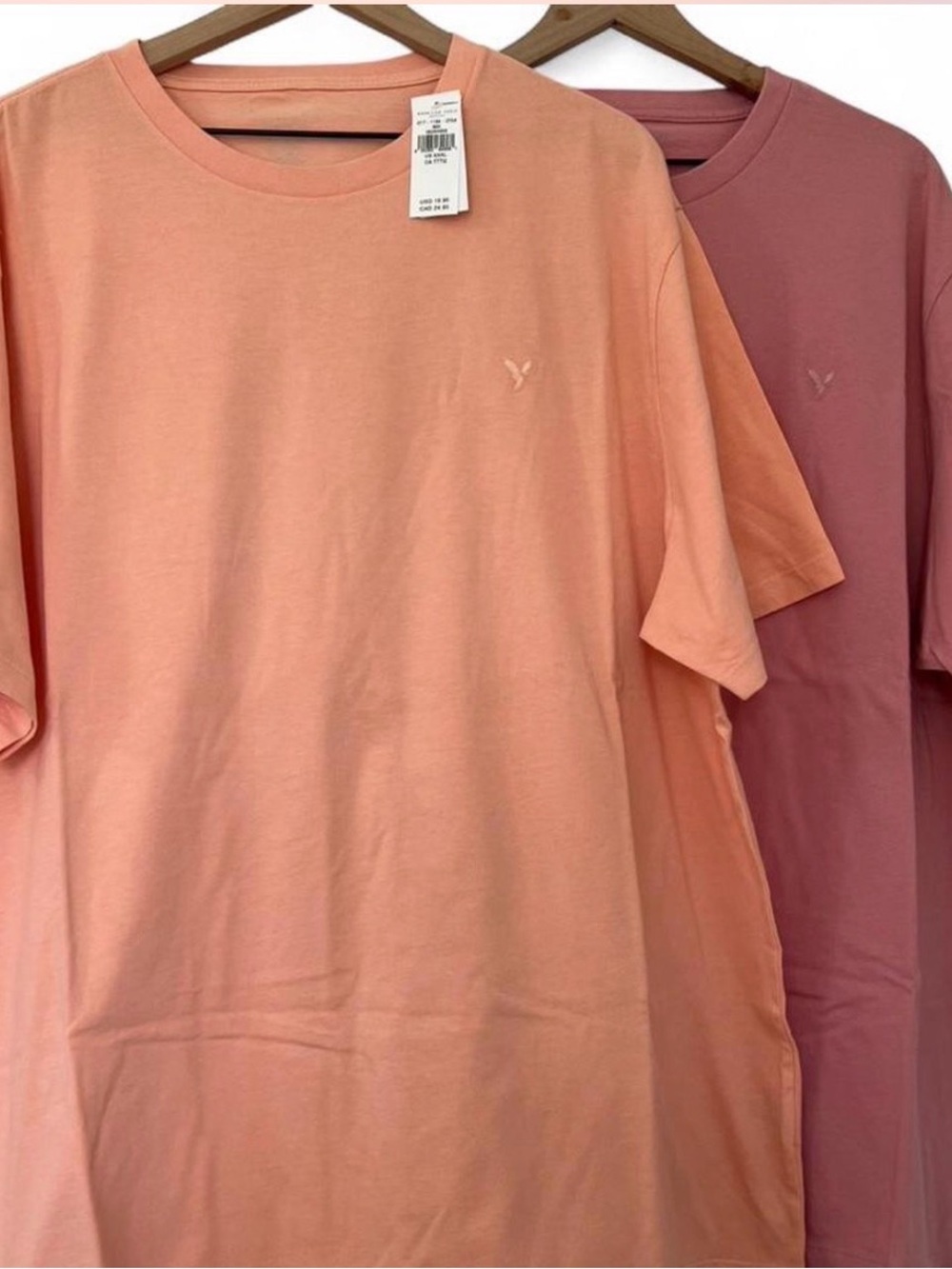 American Eagle Men’s XXXL Super Soft T Shirt Bundle Pink Orange Oversized NWT